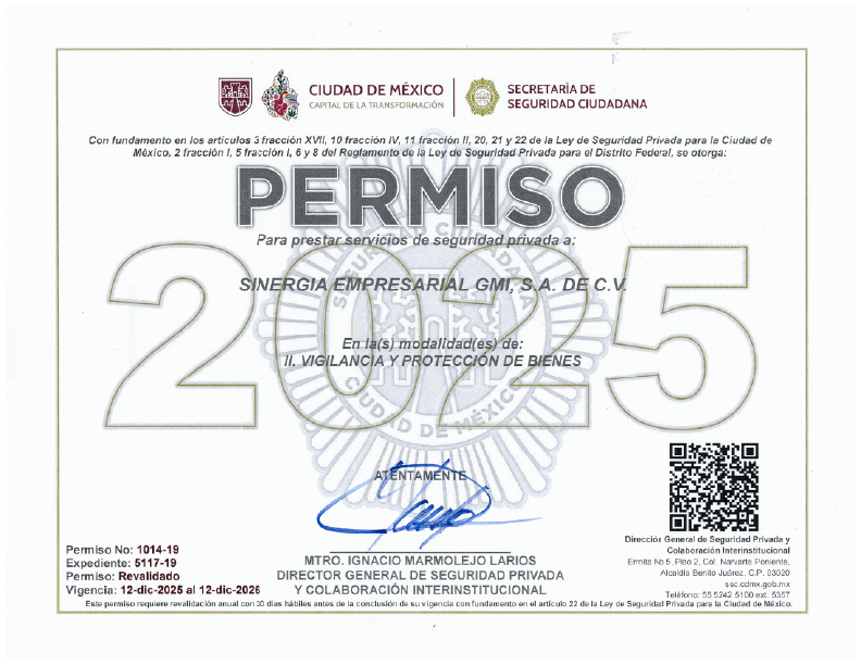 Permisos y certificaciones